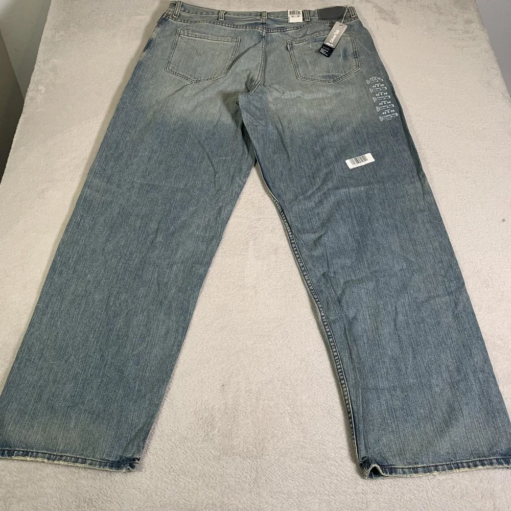 Y2K Levis SilverTab Baggy Jeans Mens 42x36 Light Wash Relaxed Straight Baggy NEW